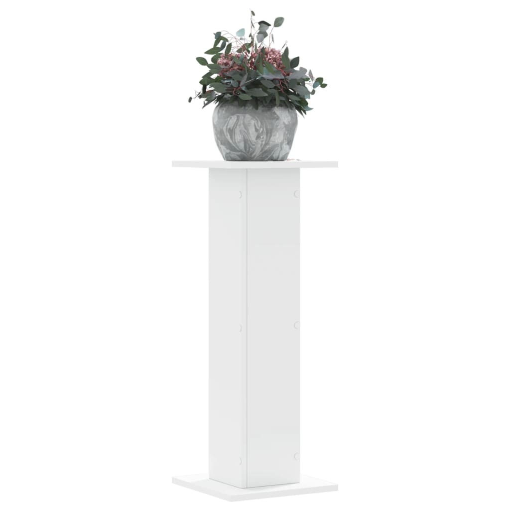 Vetonek Soportes de plantas 2 uds madera ingeniería blanco 30x30x80 cm