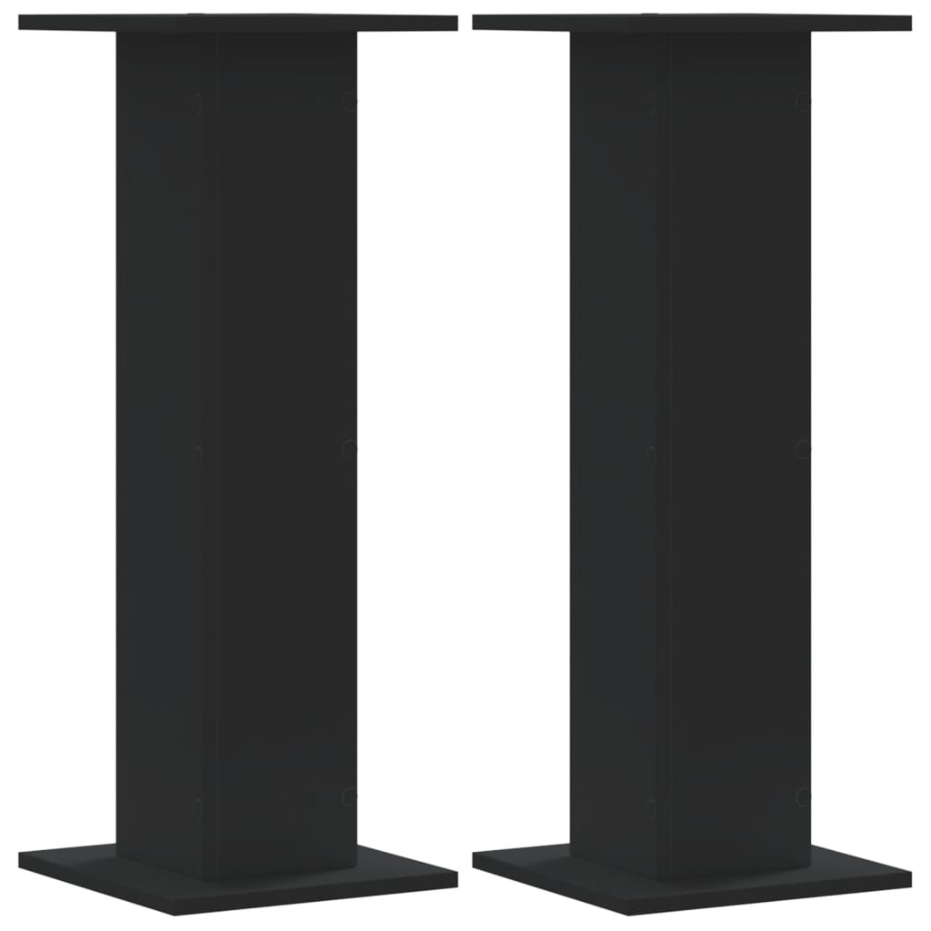 Vetonek Soportes de plantas 2 uds madera ingeniería negro 30x30x80 cm