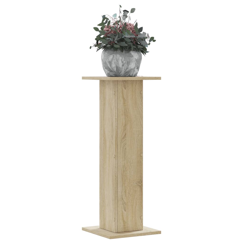 Vetonek Soportes para plantas 2 uds madera roble Sonoma 30x30x80 cm