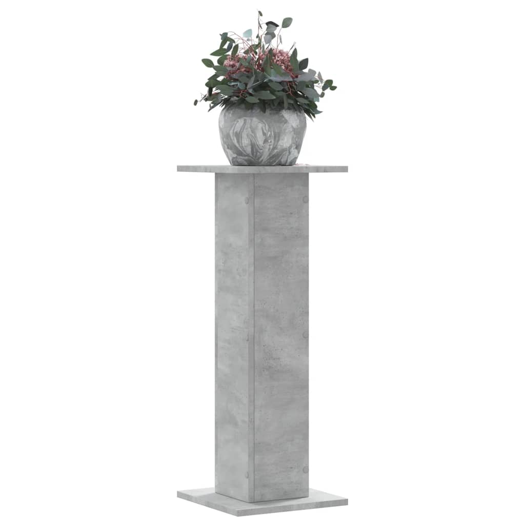 Vetonek Soportes para plantas 2 uds madera gris hormigón 30x30x80 cm