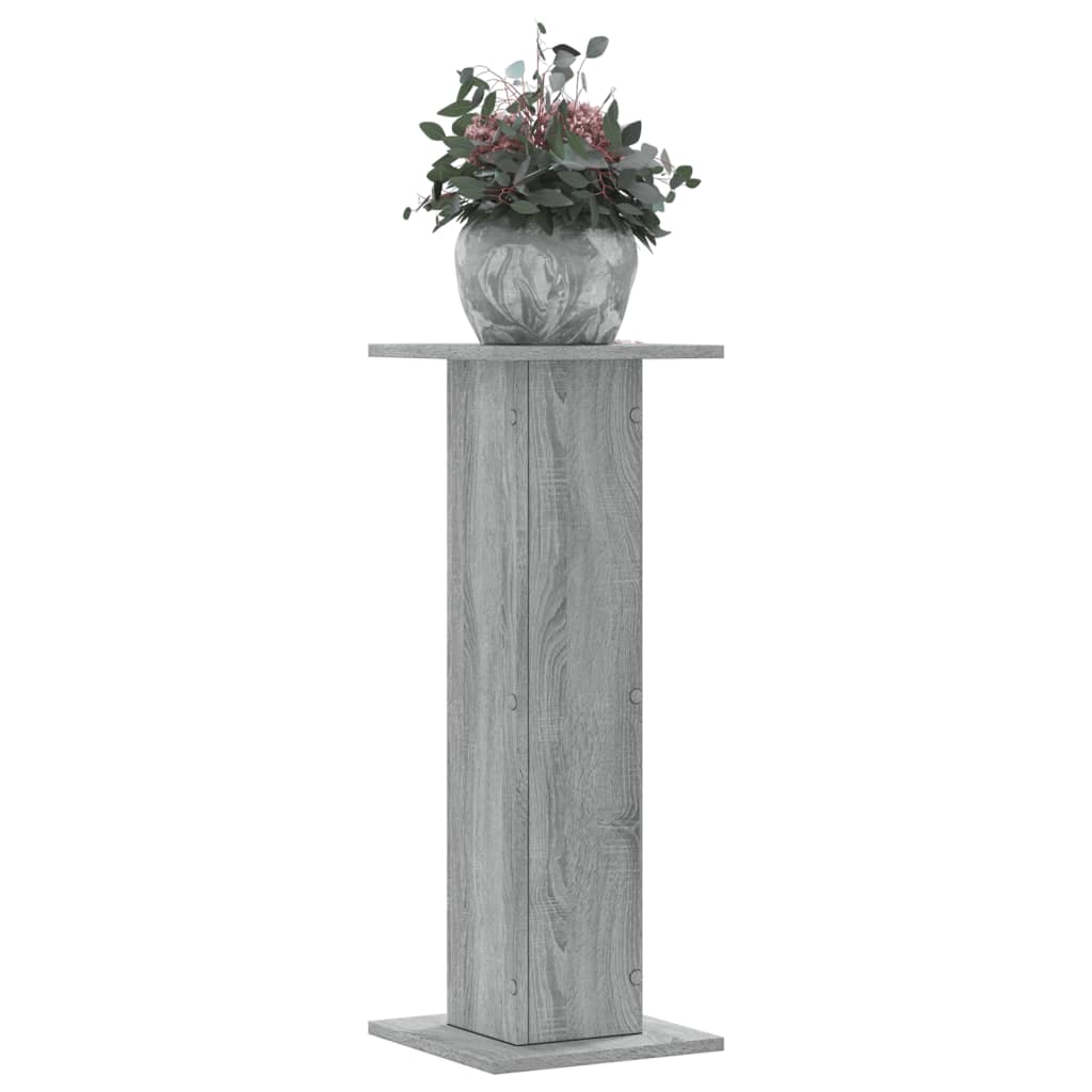 Vetonek Soportes de plantas 2 uds madera gris Sonoma 30x30x80 cm