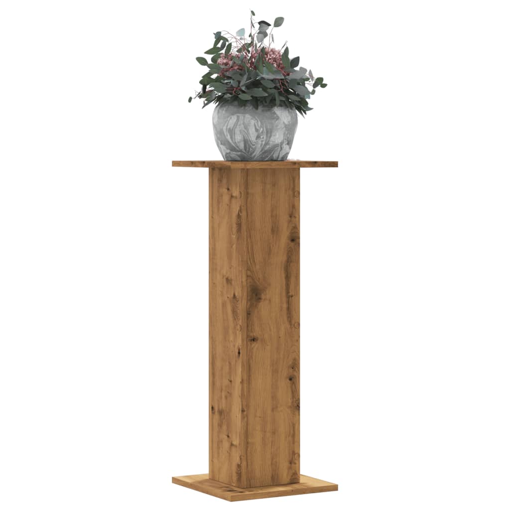 Soportes para plantas 2 uds madera roble artisian 30x30x80 cm