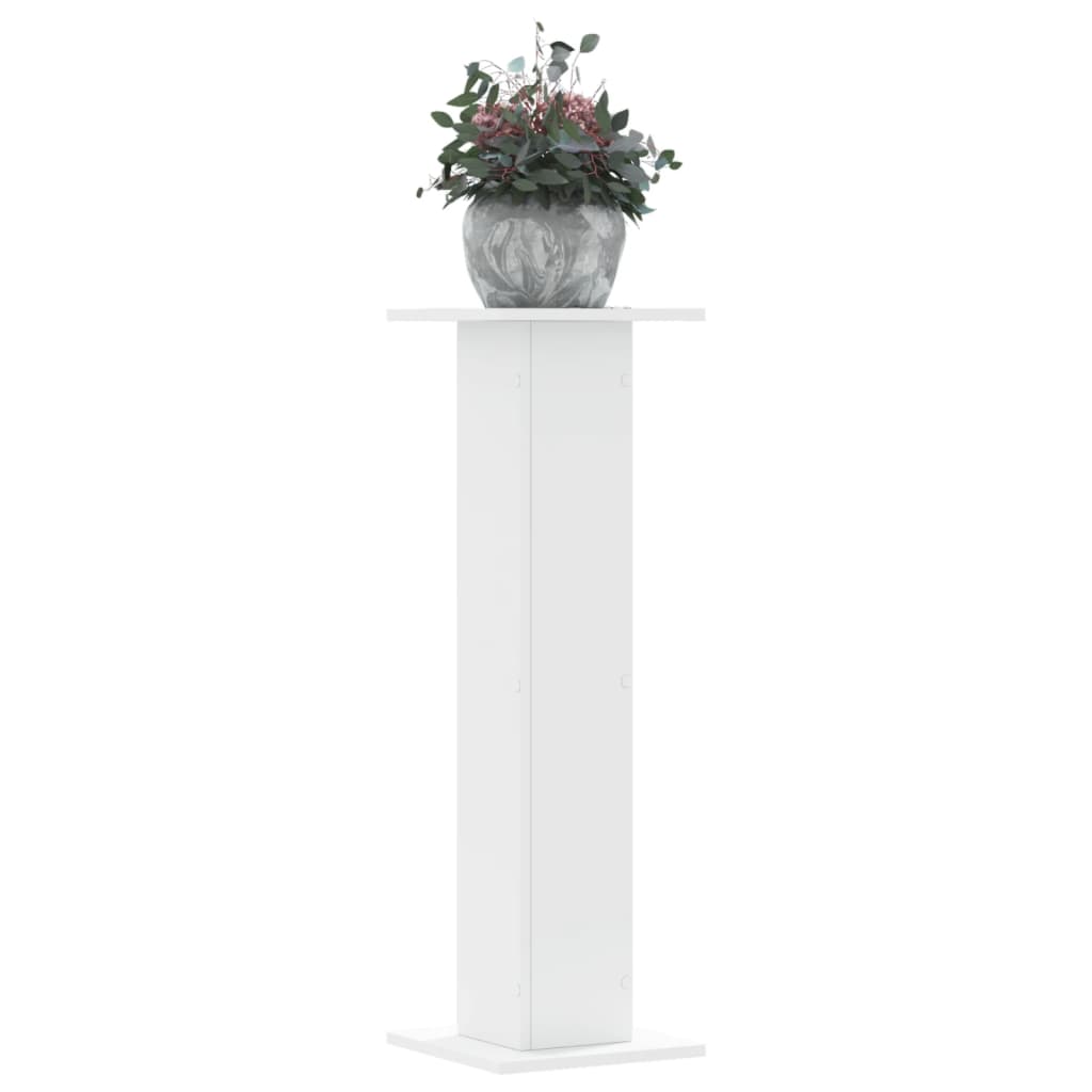 Vetonek Soportes de plantas 2 uds madera ingeniería blanco 30x30x95 cm