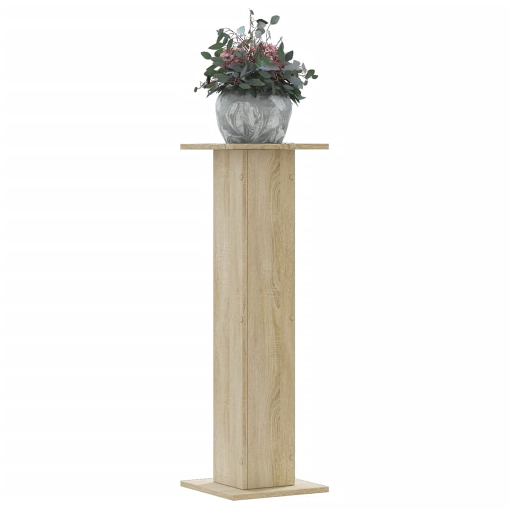 Soportes para plantas 2 uds madera roble Sonoma 30x30x95 cm