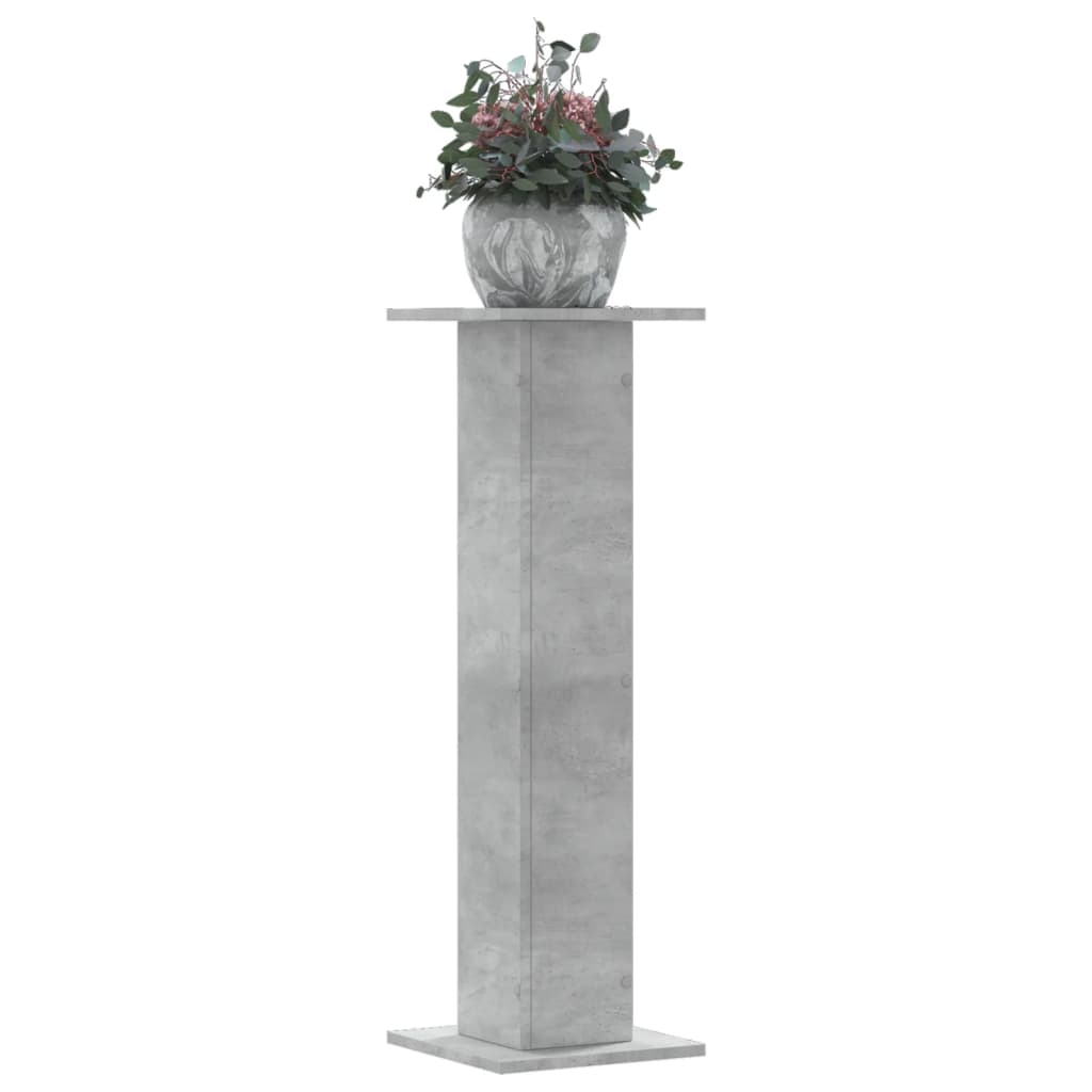 Vetonek Soportes para plantas 2 uds madera gris hormigón 30x30x95 cm