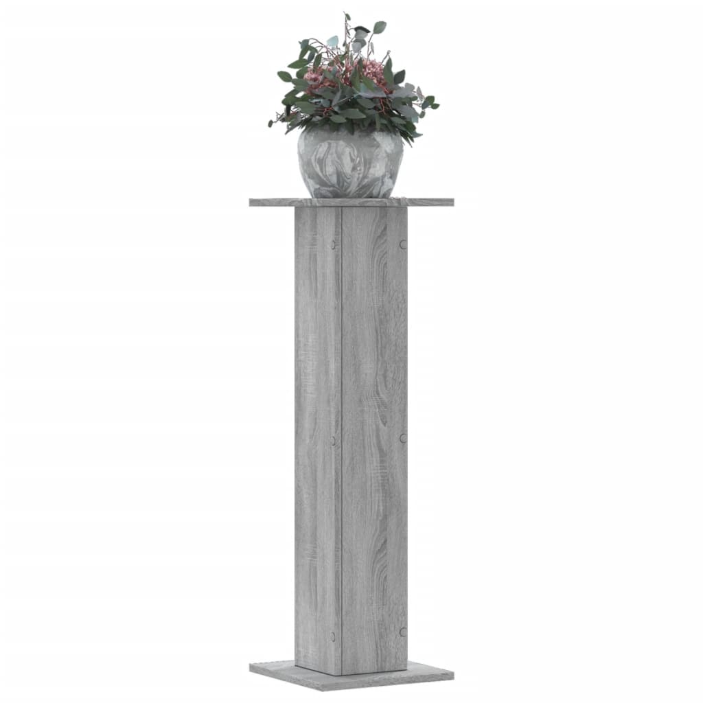 Vetonek Soportes para plantas 2 uds madera gris Sonoma 30x30x95 cm