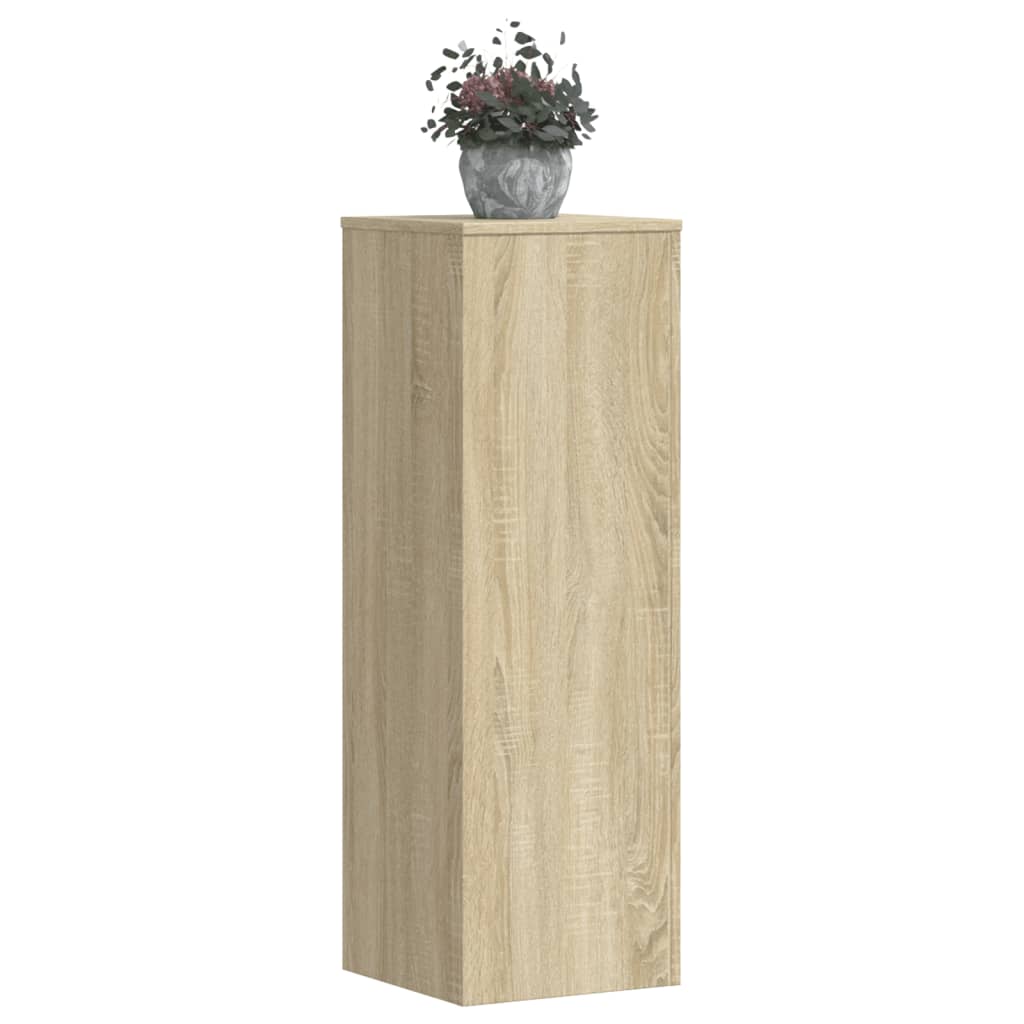 Vetonek Soportes para plantas 2 uds madera roble Sonoma 33x33x100 cm