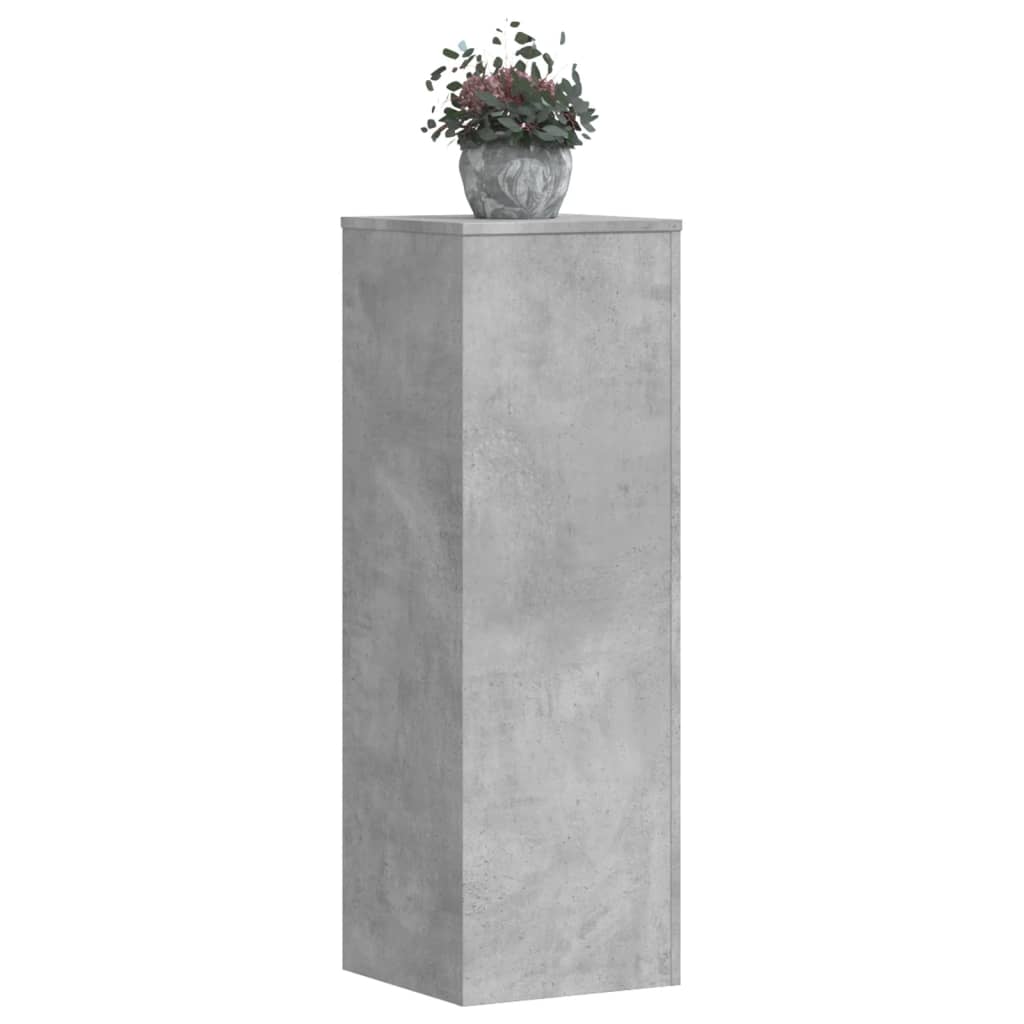 Soportes para plantas 2 uds madera gris hormigón 33x33x100 cm