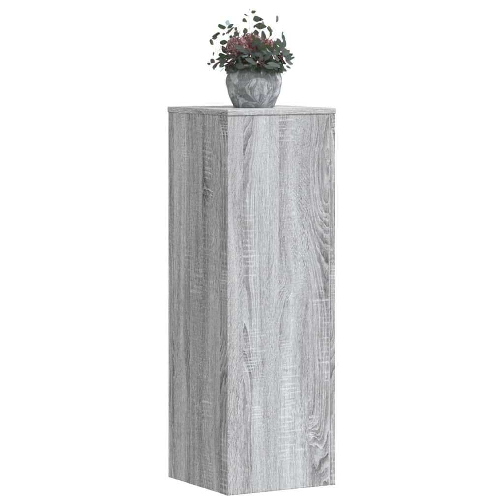 Soportes para plantas 2 uds madera gris Sonoma 33x33x100 cm