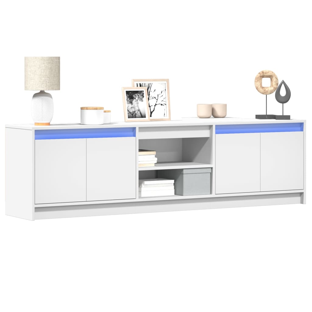 Mueble de tv con led madera de ingeniería blanco 180x34x50 cm v2577 Vetonek