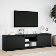 Mueble de TV con LED madera de ingeniería negro 180x34x50 cm V2584 Vetonek