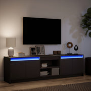 Mueble de TV con LED madera de ingeniería negro 180x34x50 cm V2584 Vetonek