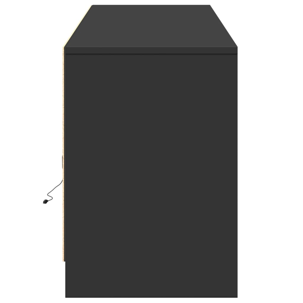 Mueble de TV con LED madera de ingeniería negro 180x34x50 cm V2584 Vetonek