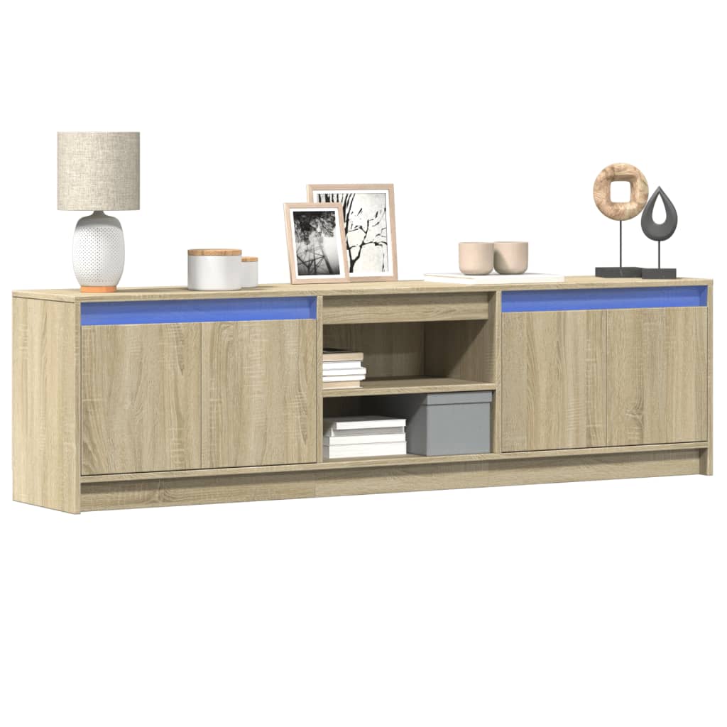 Vetonek Mueble de TV LED madera de ingeniería roble Sonoma 180x34x50 cm