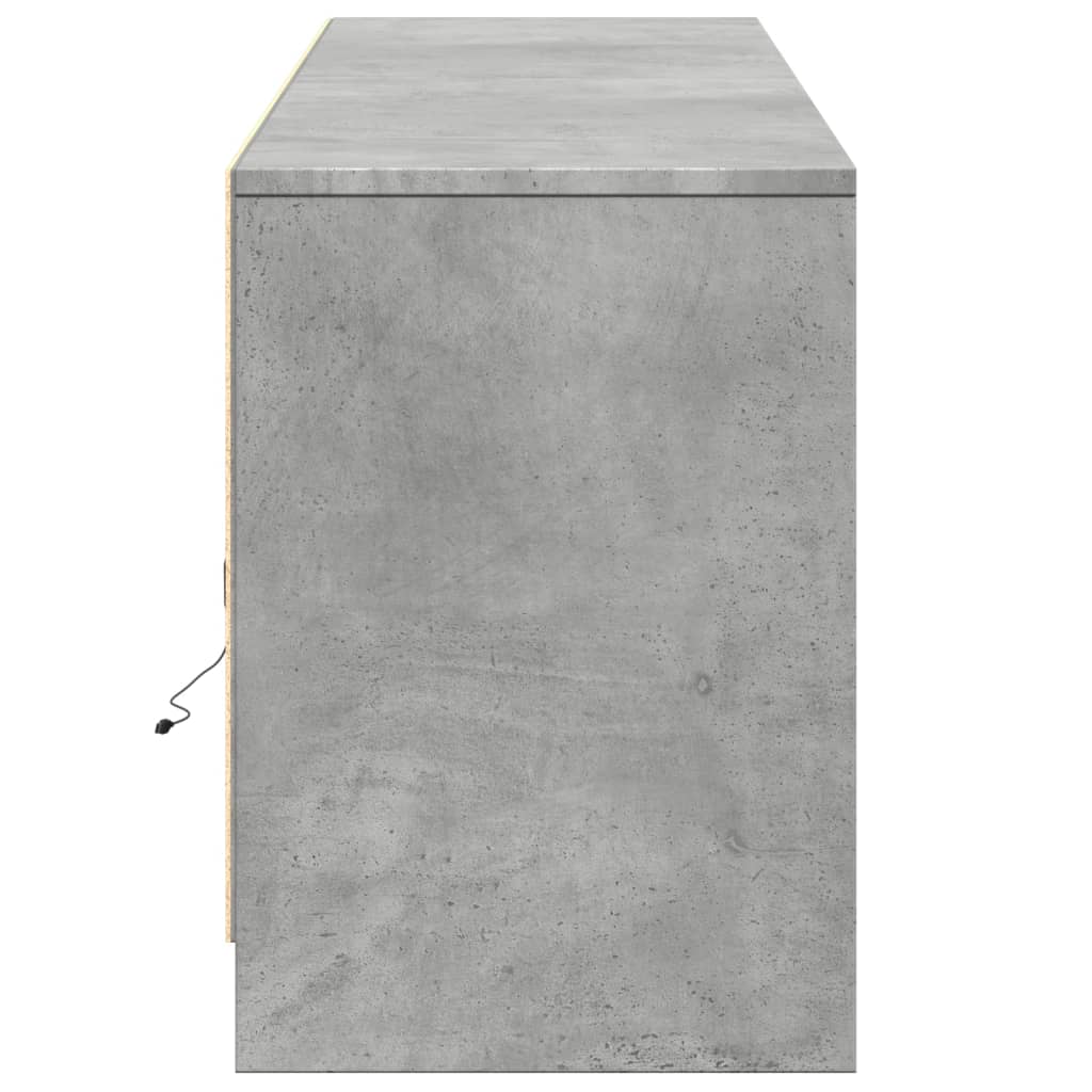 Mueble de TV LED madera ingeniería gris hormigón 180x34x50 cm V2607 Vetonek