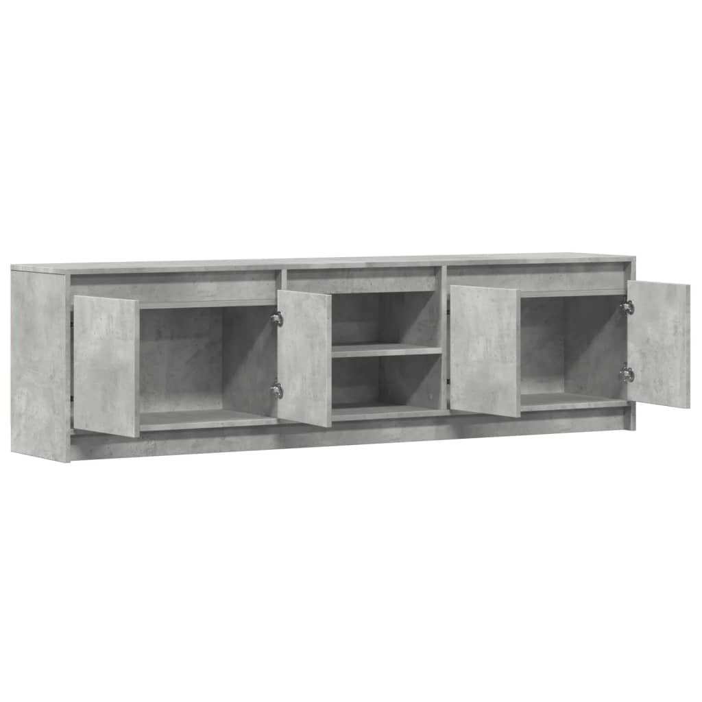 Mueble de TV LED madera ingeniería gris hormigón 180x34x50 cm V2607 Vetonek