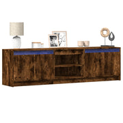 Meuble TV LED en bois d'ingénierie chêne fumé 180x34x50 cm V2614 Vetonek