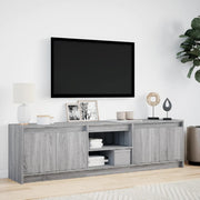 Mueble de TV con LED madera ingeniería gris Sonoma 180x34x50 cm V2621 Vetonek