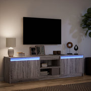 Mueble de TV con LED madera ingeniería gris Sonoma 180x34x50 cm V2621 Vetonek