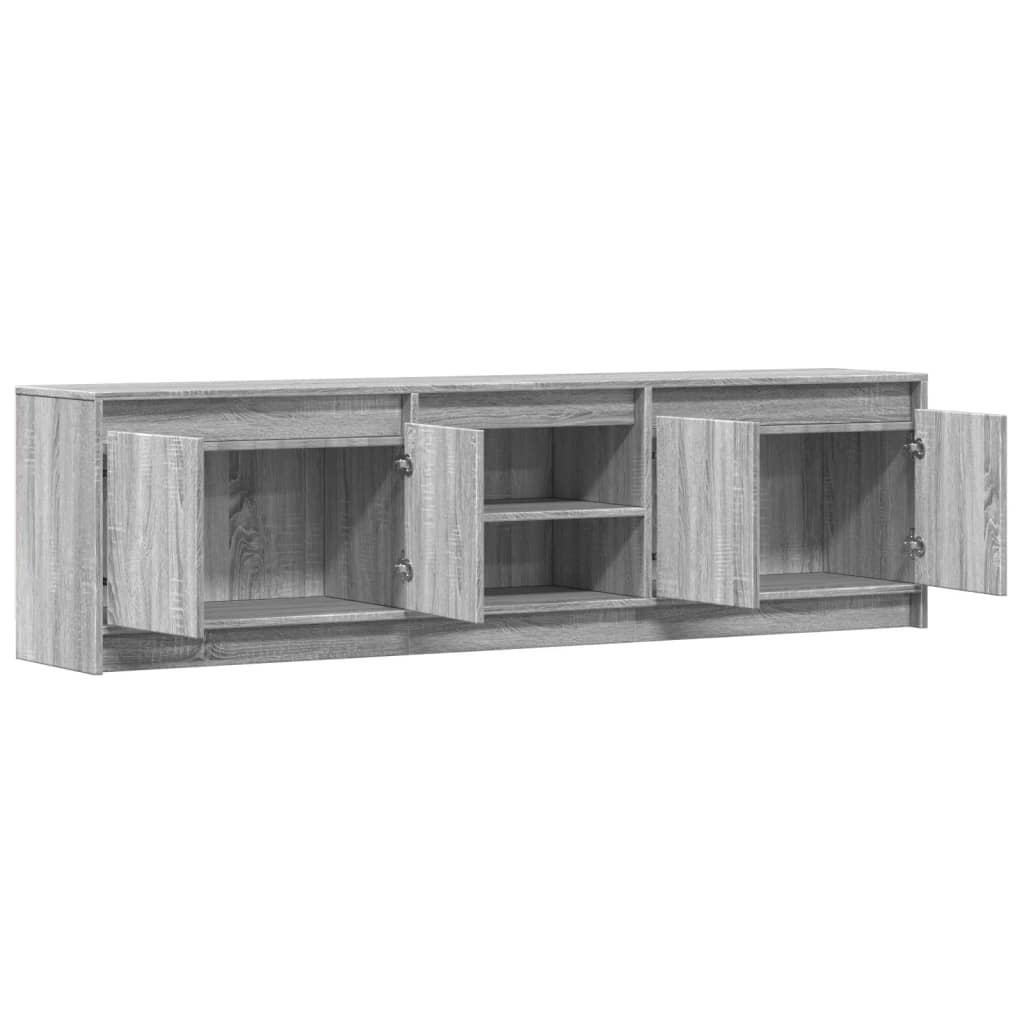 Mueble de TV con LED madera ingeniería gris Sonoma 180x34x50 cm V2621 Vetonek