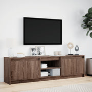 Mueble de TV LED madera sintetizada Nexus marrón roble 180x34x50 cm - Vetonek