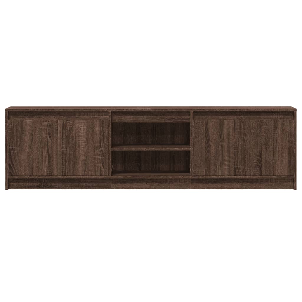 Mueble de TV LED madera sintetizada Nexus marrón roble 180x34x50 cm - Vetonek