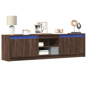 Mueble de tv led madera ingeniería marrón roble 180x34x50 cm v2638 Vetonek