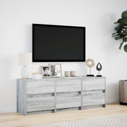 Mueble de tv madera ingeniería gris sonoma 140x34x50 cm v2690 - Vetonek
