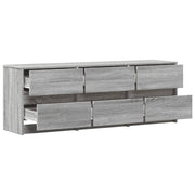 Mueble de tv madera ingeniería gris sonoma 140x34x50 cm v2690 - Vetonek