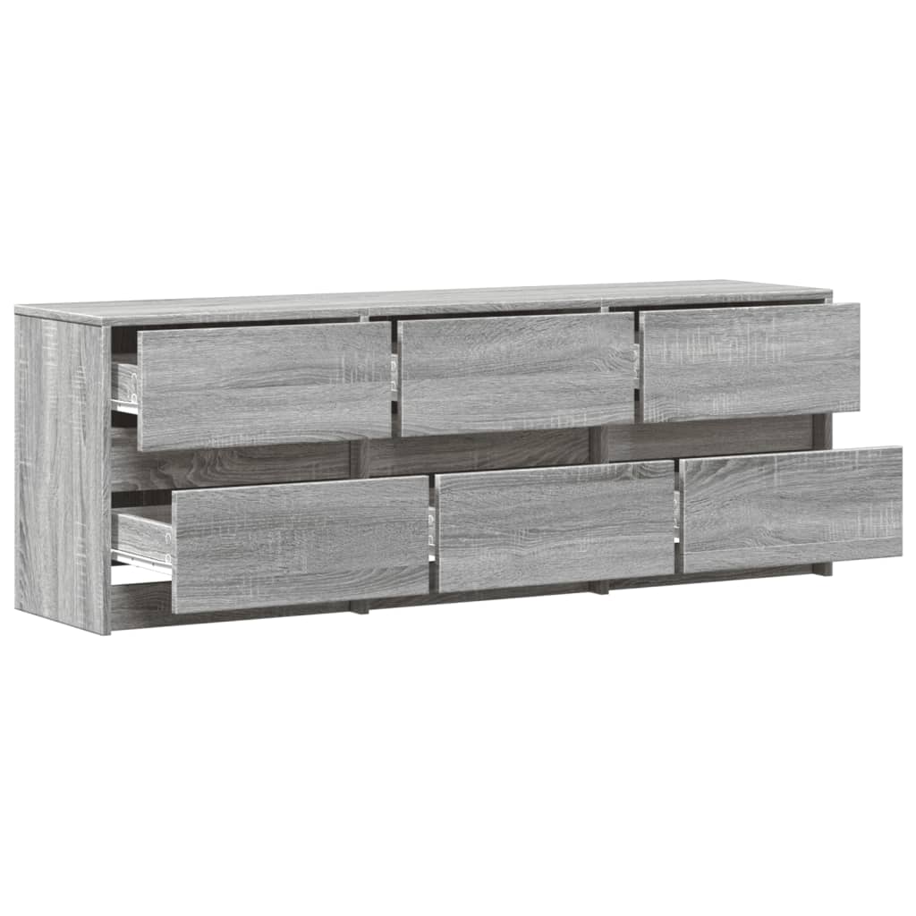 Mueble de tv madera ingeniería gris sonoma 140x34x50 cm v2690 - Vetonek