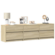 Mueble de tv led madera de ingeniería roble sonoma 180x34x50 cm v2737 Vetonek