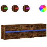 Vetonek Mueble de TV LED madera ingeniería roble ahumado 180x34x50 cm