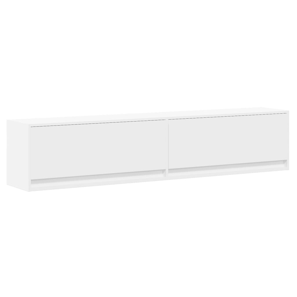 Mueble de TV de pared con LED blanco 180x31x38 cm - Vetonek