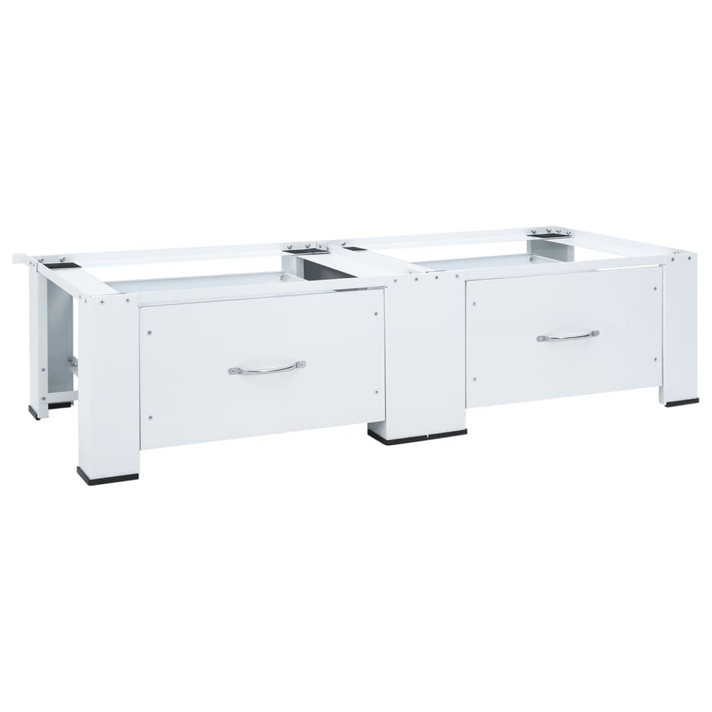 Vetonek Soporte pedestal doble para lavadora con cajones blanco