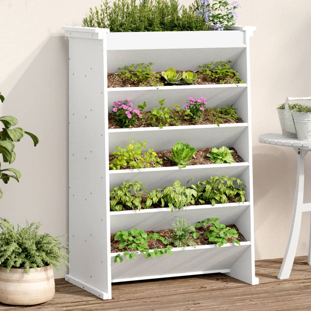 Jardinière à herbes 6 niveaux bois massif blanc 69x40x101,5 cm v9360 Vetonek