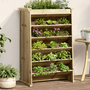 Jardinière à herbes aromatiques 6 niveaux en bois de pin imprégné 69x40x101,5cm v9391 Vetonek