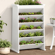 Jardinière à herbes 6 niveaux bois massif blanc 69x40x101,5 cm v9414 Vetonek