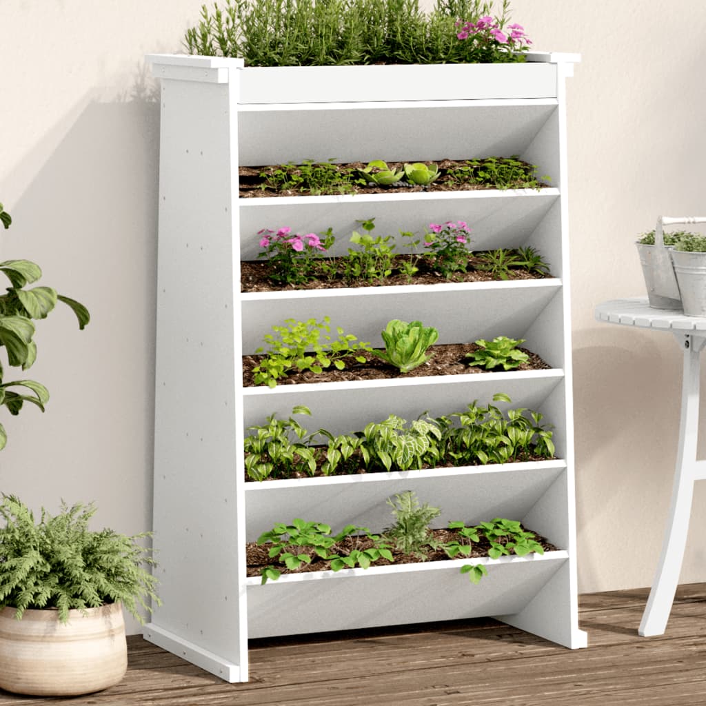 Jardinière à herbes 6 niveaux bois massif blanc 69x40x101,5 cm v9414 Vetonek