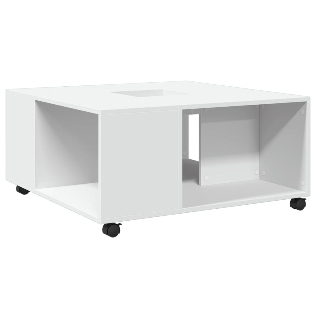 Mesa de centro madera de ingeniería blanca 80x80x40 cm - Vetonek