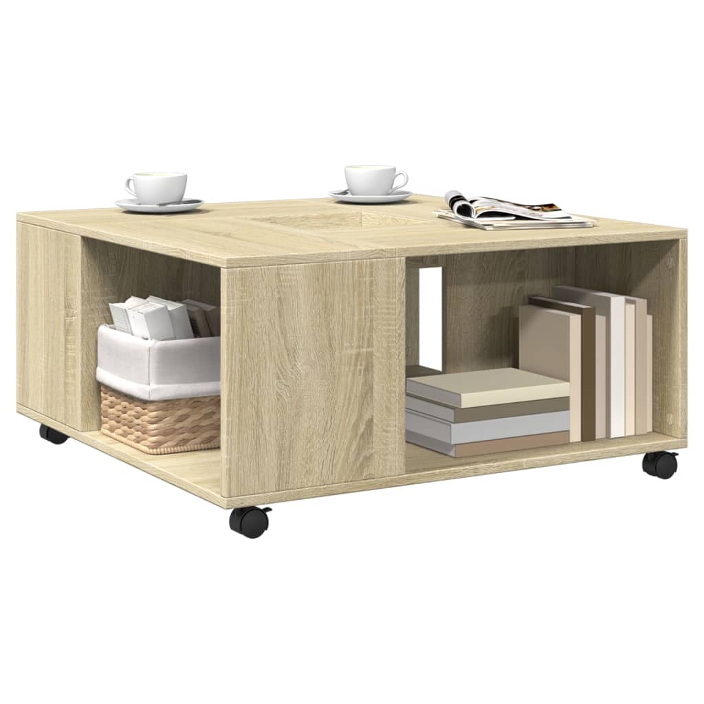 Mesa de centro madera de ingeniería roble Sonoma 80x80x40 cm - Vetonek