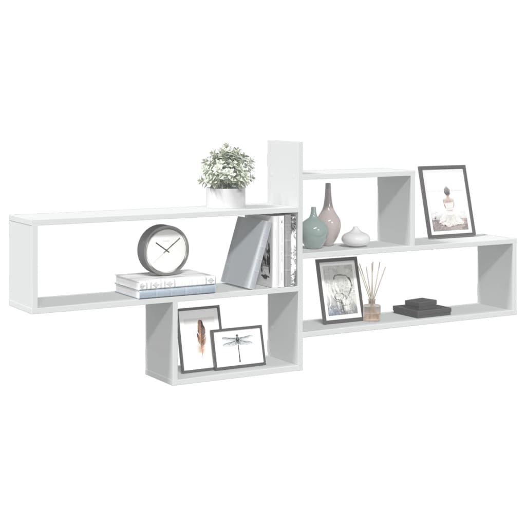 Estantería de pared madera sintetizada Nexus blanca 167,5x18x68 cm - Vetonek