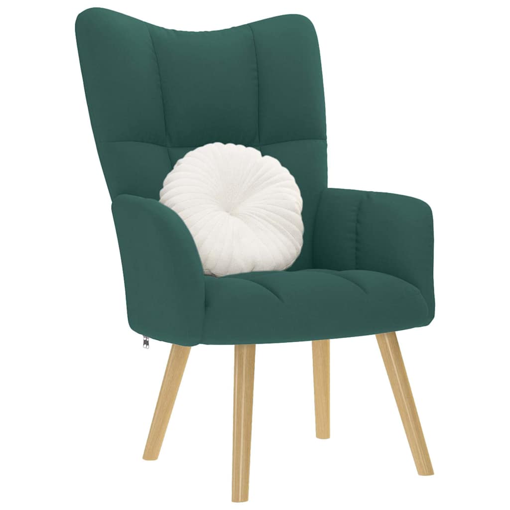 Vetonek Sillón de relax de tela verde oscuro