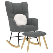 Rocking chair with stool dark gray fabric v2261 Vetonek