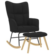 Vetonek Rocking chair with stool black fabric