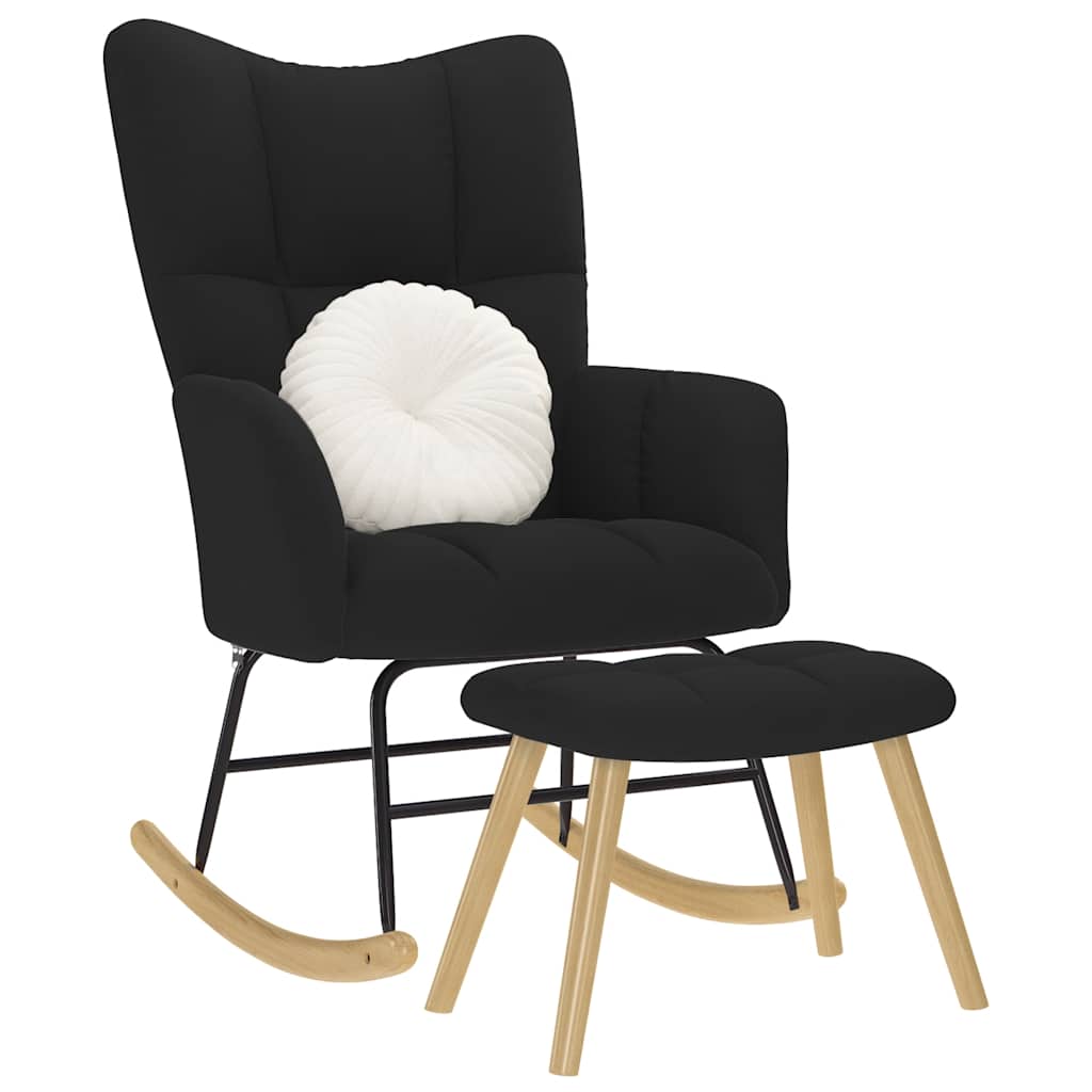 Rocking chair with black fabric stool v2278 Vetonek