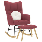 Rocking armchair with red red fabric stool v2285 Vetonek