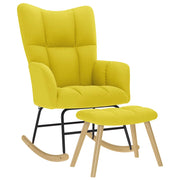 Vetonek Rocking chair with stool light yellow fabric