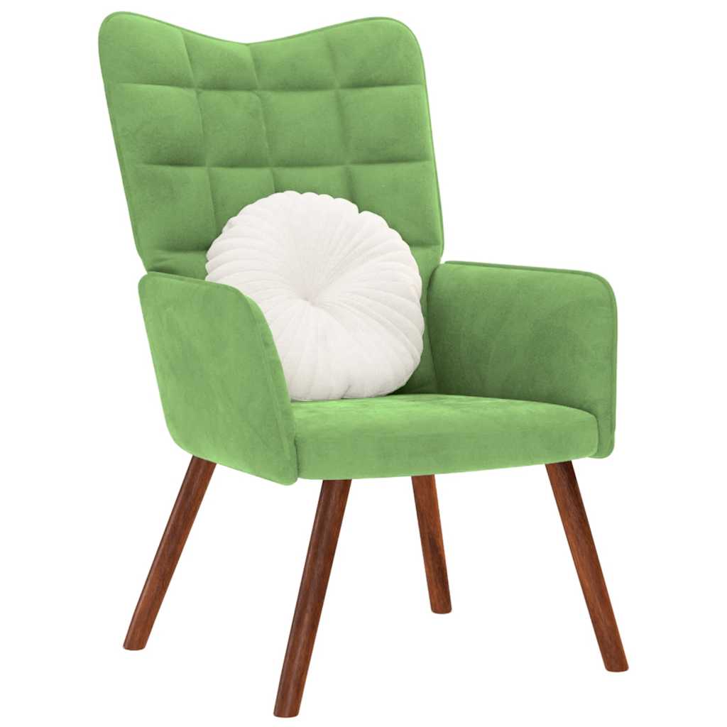 Vetonek Sillón de relax de terciopelo verde claro