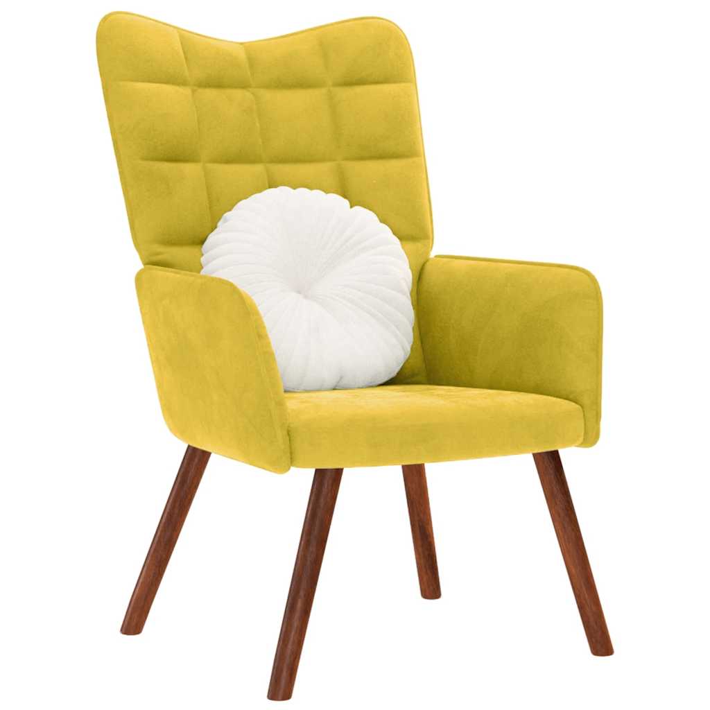 Vetonek Sillón de relax terciopelo amarillo