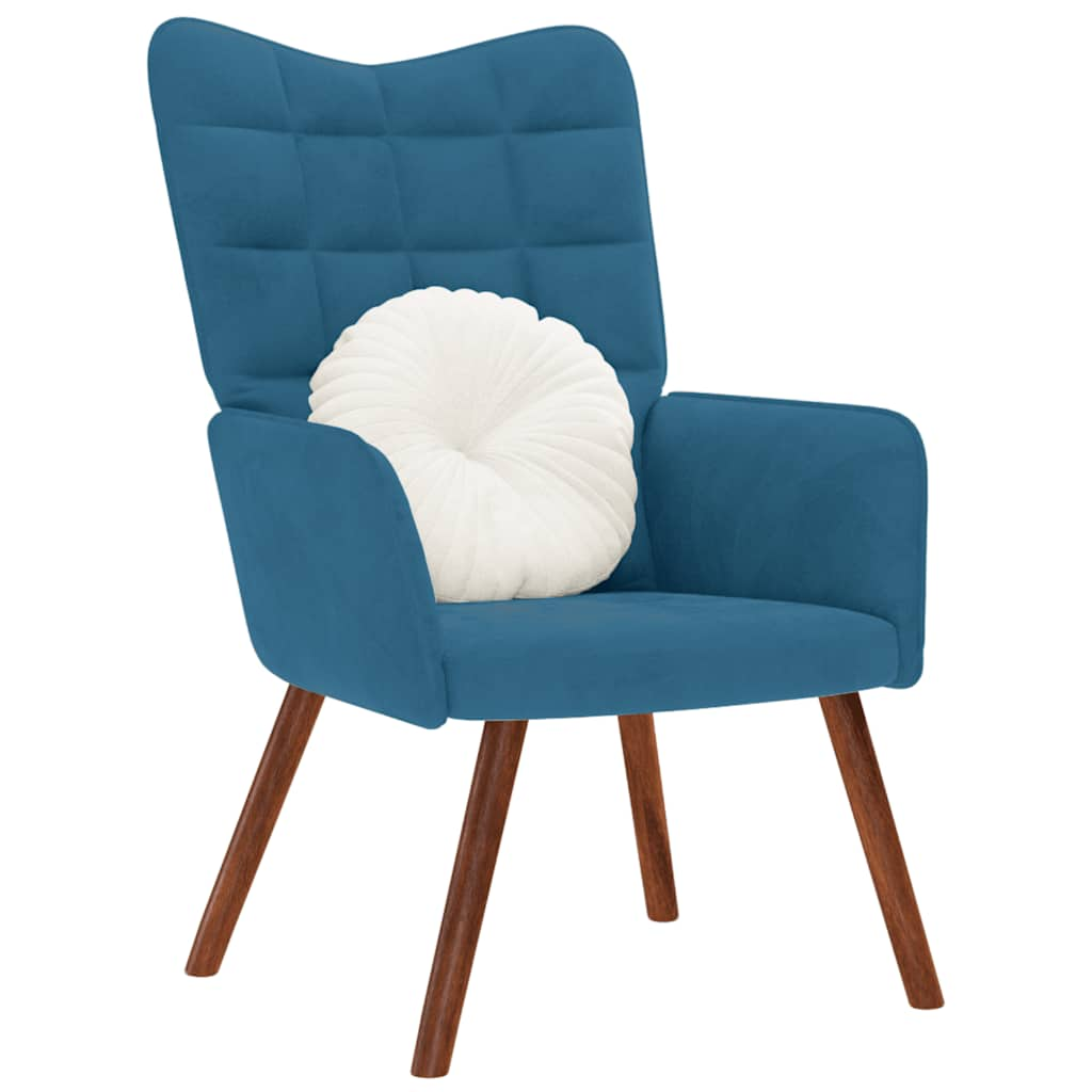 Vetonek Sillón de relax de terciopelo azul